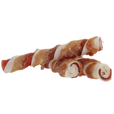 Pets Unlimited Tricolor Chewy Stick with Chicken Medium Dog Treats 3pcs -